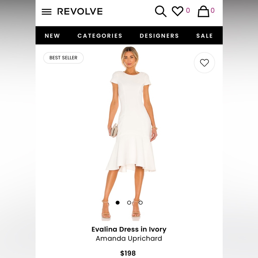 Revolve Amanda Uprichard Midi White dress
